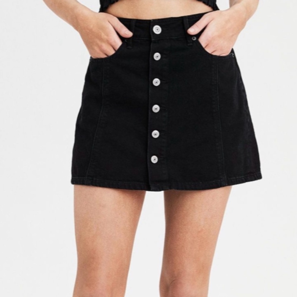 American Eagle black denim skirt